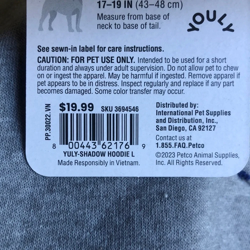 NWT Youly hoodie Hooman Shadow Sweatshirt L